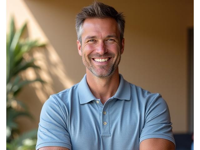 Portrait of Marcus Thorne, a certified fitness and nutrition coach with an encouraging expression.