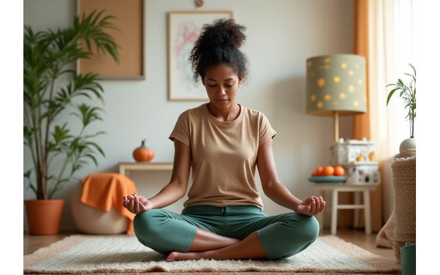 A working parent finding balance between family life and personal wellness activities