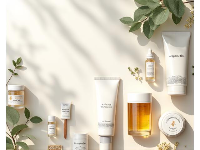 A diverse collection of high-quality wellness products, including organic supplements, skincare, and eco-friendly household items, artfully arranged on a clean, light surface. The scene conveys trust, purity, and sophistication with soft, natural lighting.